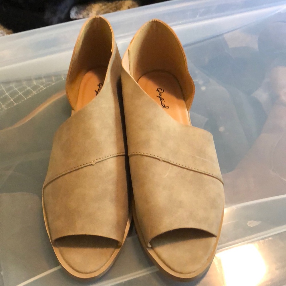 Qupid Open-Toe Flats, Size 7, New - image 3